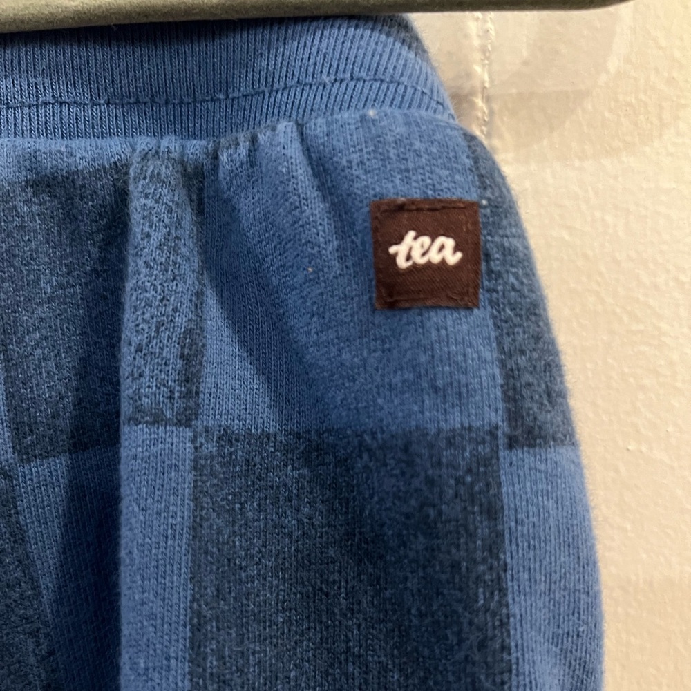 Tea Collection Boys Kids Checkered blue pocket drawstring sweatpants - size  5 - Picture 3 of 3